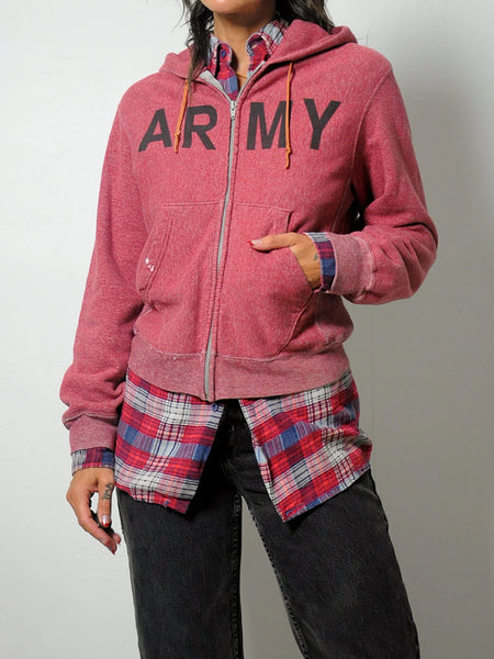 Army Marbled Knit Zip-up Hoodie