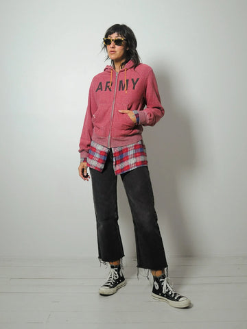 Army Marbled Knit Zip-up Hoodie