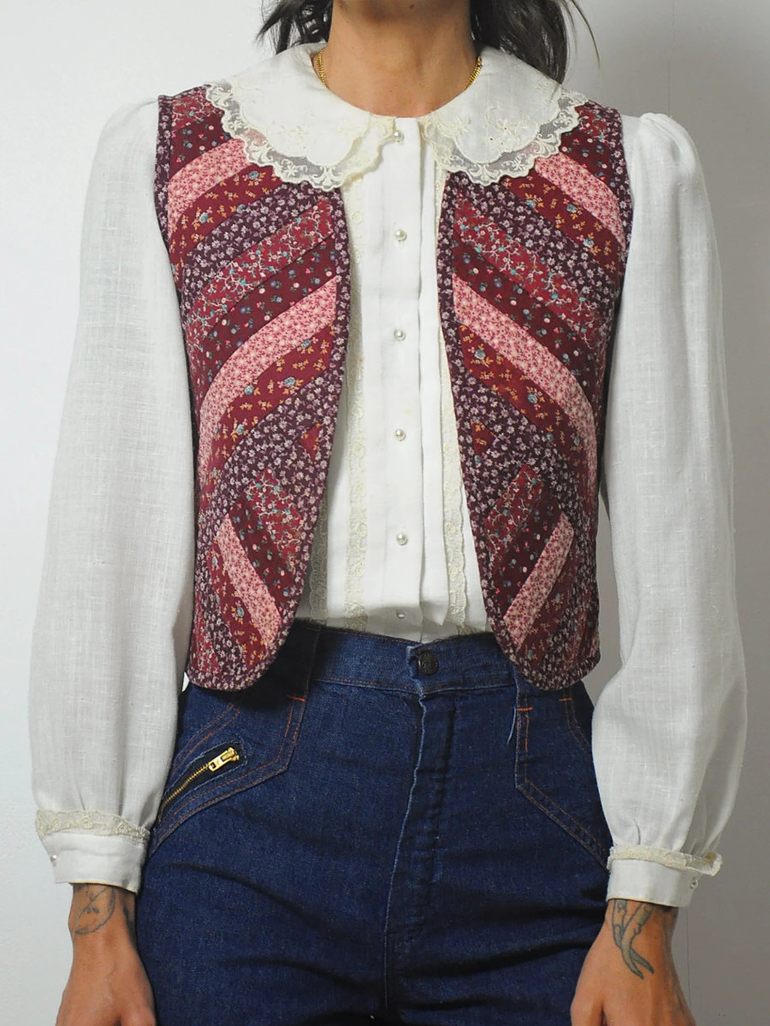 1970's Reversible Floral Quilted Vest