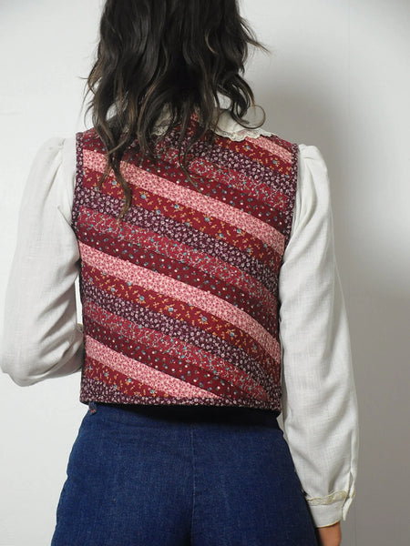 1970's Reversible Floral Quilted Vest