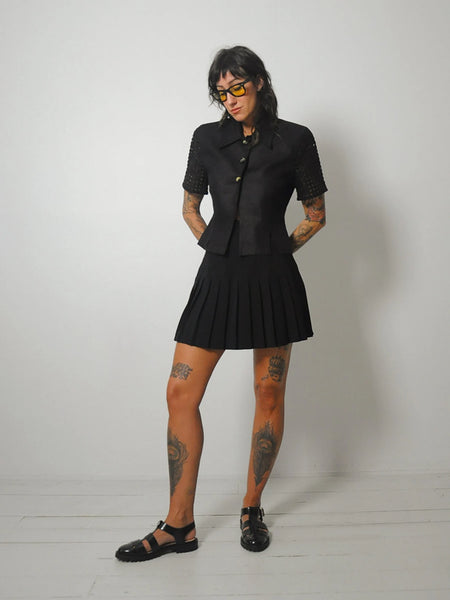 90's Black Pleated Tennis Skirt