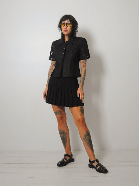 90's Black Pleated Tennis Skirt