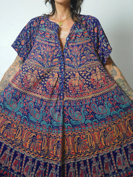 Batik Cotton Gauze Tent Dress