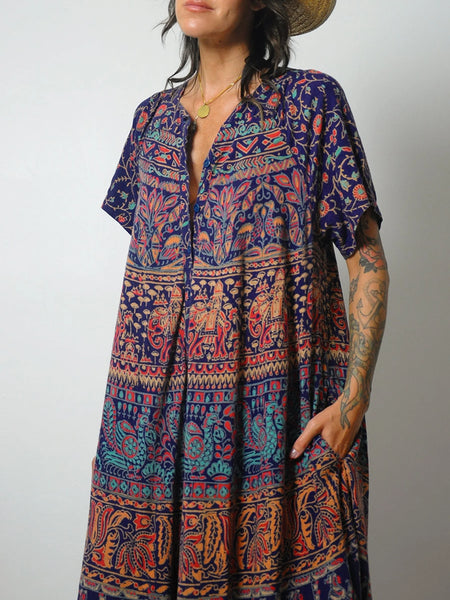 Batik Cotton Gauze Tent Dress