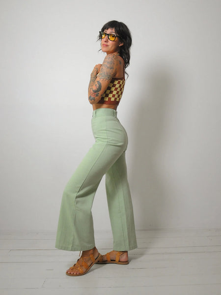 1970's Pistachio Flared Pants 24x30