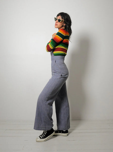 1970's Hickory Stripe Overall Jumpsuit