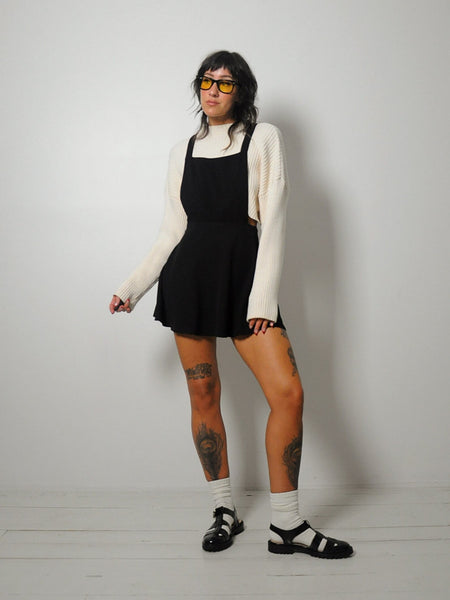 90's Black Suspender Mini Dress