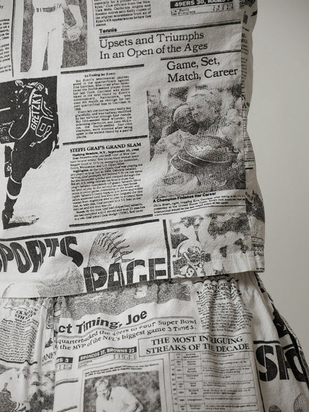 1980's Newspaper Print 2 Piece Set