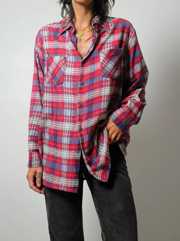 1980's Faded Oversized Plaid Flannel