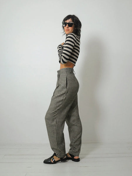 1980's Woven Plaid Trousers 27x29