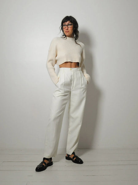 Saks Linen Ivory Trousers 26x29.5