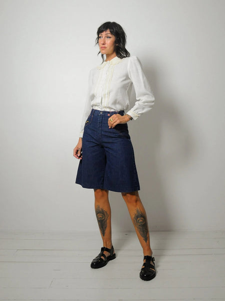 1970's Lanz Woven Lace Blouse