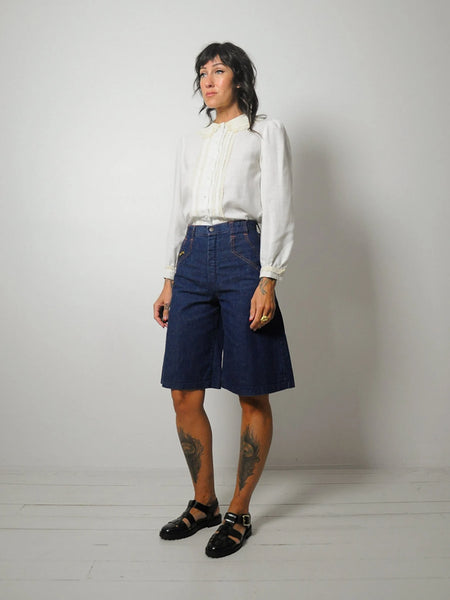 1970's Lanz Woven Lace Blouse