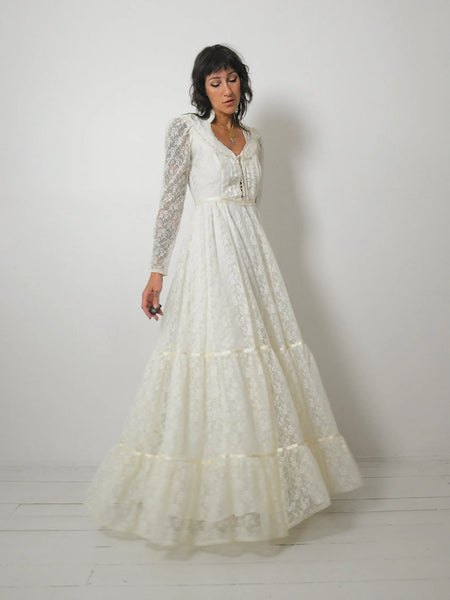 1970's Gunne Sax Lace Wedding Dress