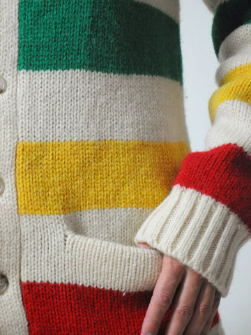 1980's Ralph Lauren Hudson Bay Stripe Cardigan
