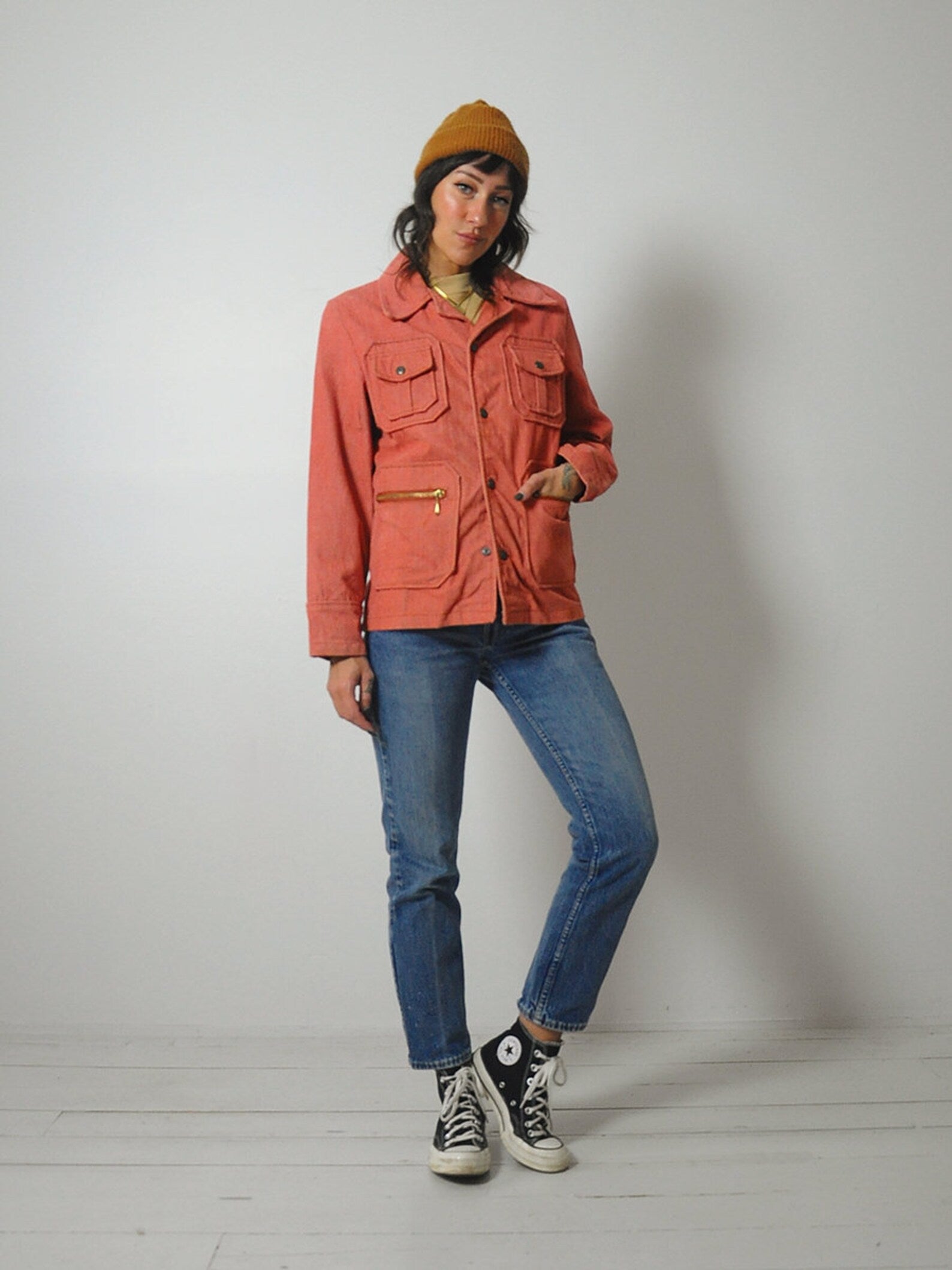 1970's Red Chambray Jean Jacket