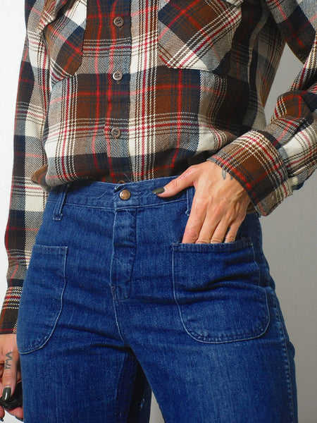 1970's Dark Wash Flared Jeans 30x28.5