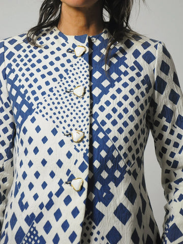 1960's Abstract geo 2 Piece Dress Set