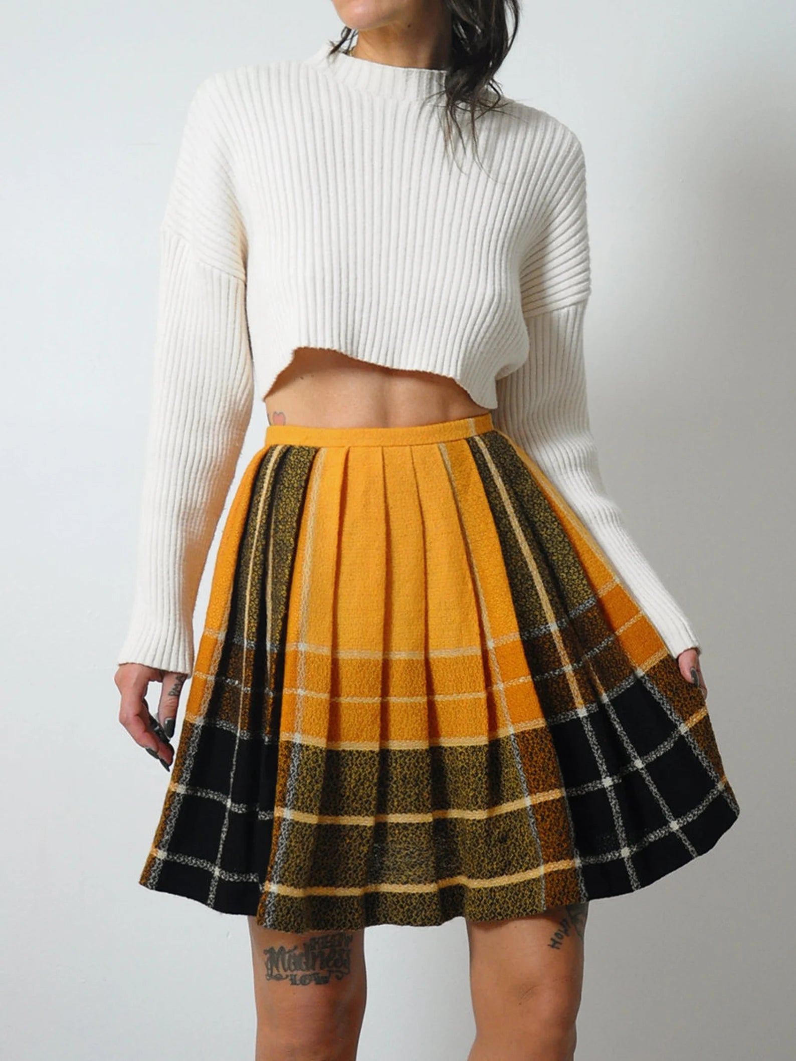 1960's Tartan Pleated Plaid Skirt