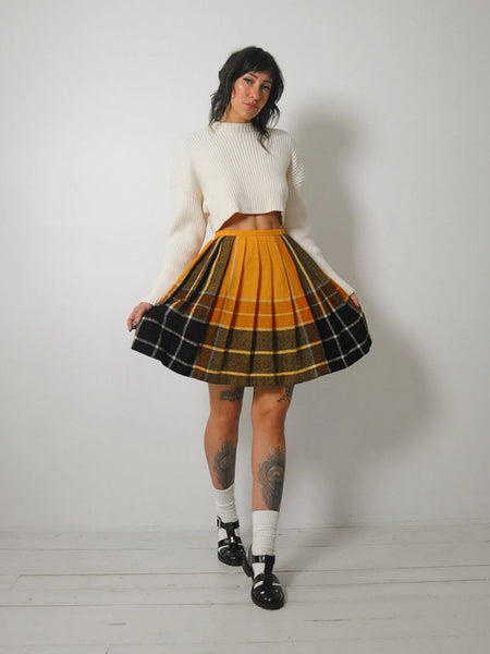1960's Tartan Pleated Plaid Skirt