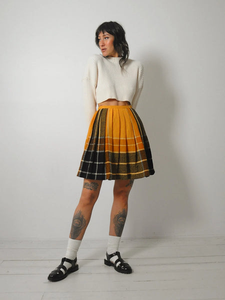 1960's Tartan Pleated Plaid Skirt