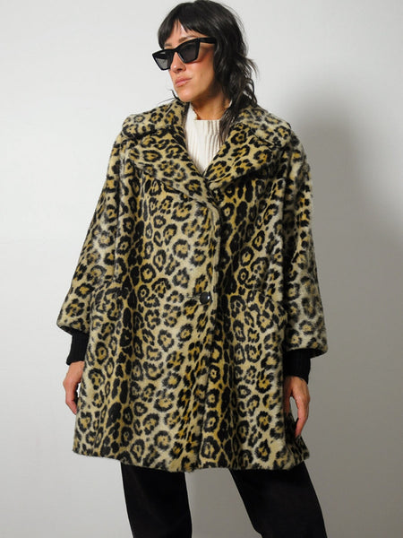 1960's Safari Faux Fur Leopard Coat