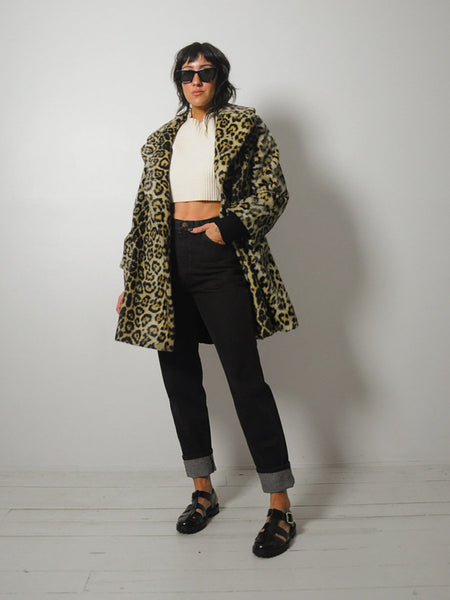 1960's Safari Faux Fur Leopard Coat