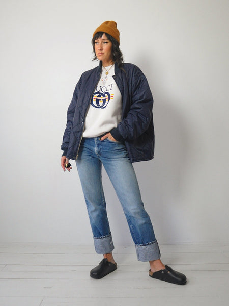 1980's Navy Quilted Puffer Jacket