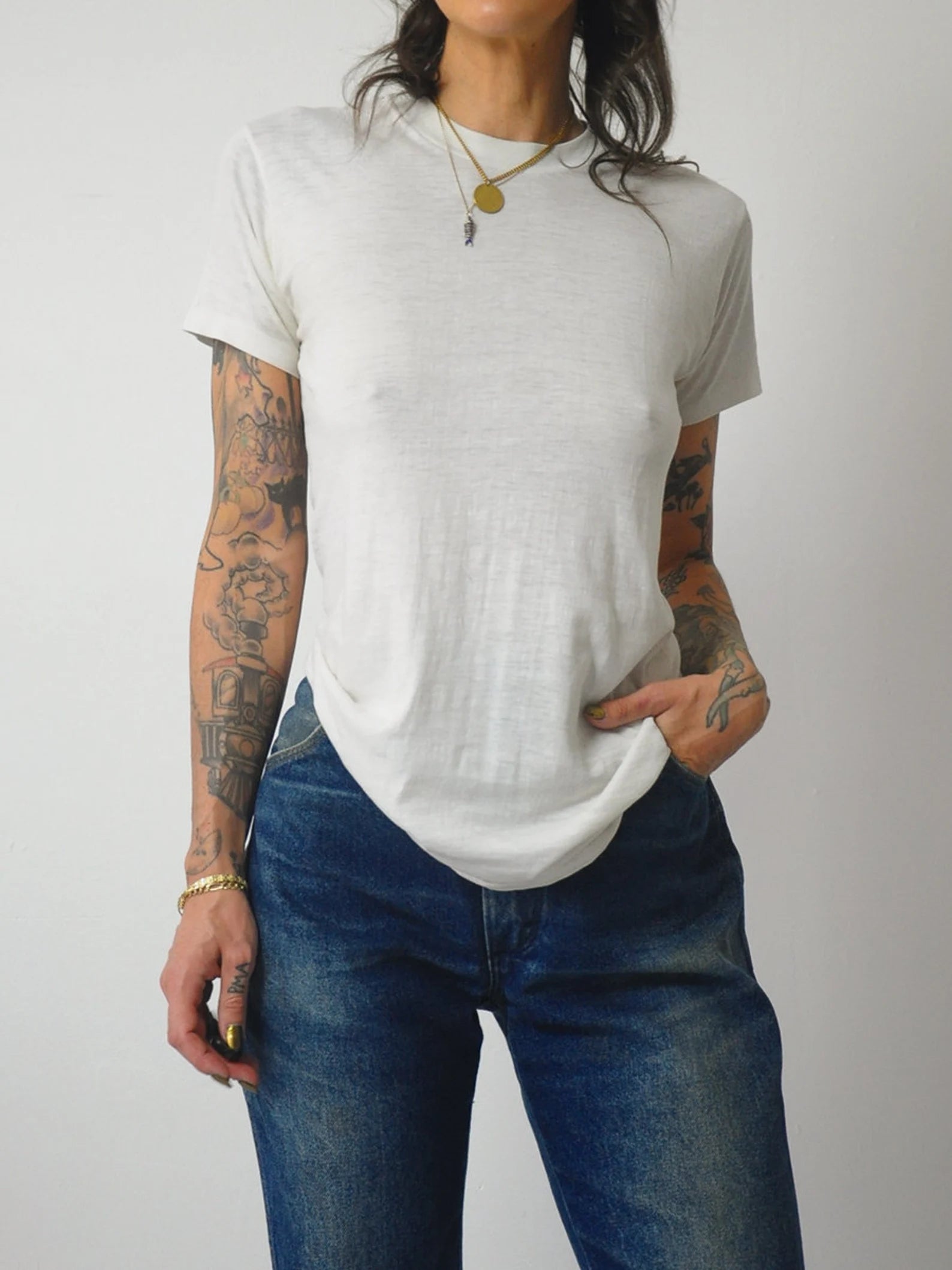 1980's White Paper Thin T-shirt