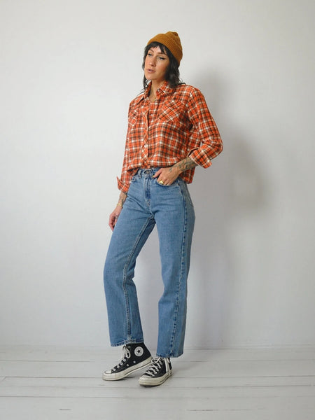 1970's Copper Petite Plaid Flannel