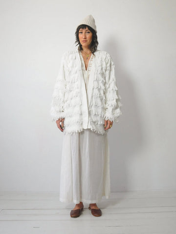 1980's Shaggy Cotton Cardigan Jacket