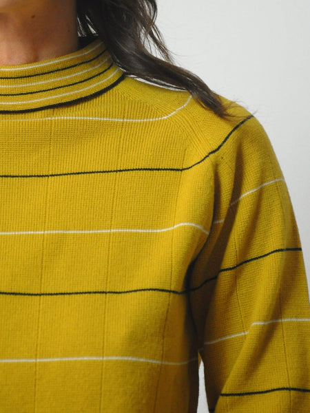 1970's Ochre Stripe Turtleneck Sweater