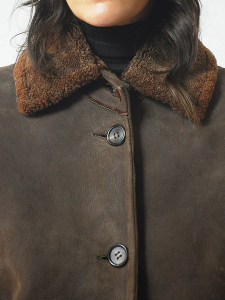Barneys Chocolate Shearling Coat