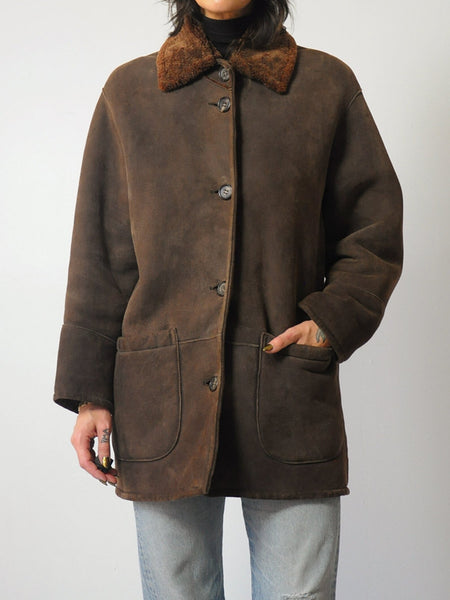 Barneys Chocolate Shearling Coat