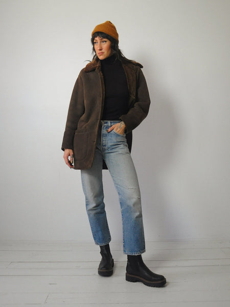 Barneys Chocolate Shearling Coat