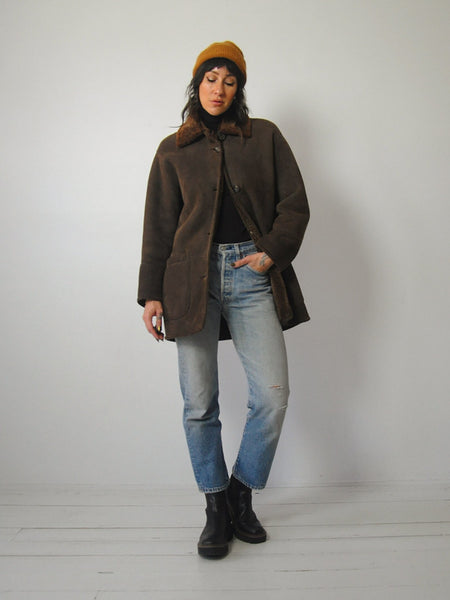 Barneys Chocolate Shearling Coat