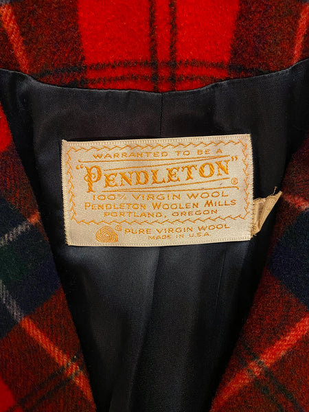 1970's Pendleton Tartan Wool Peacoat