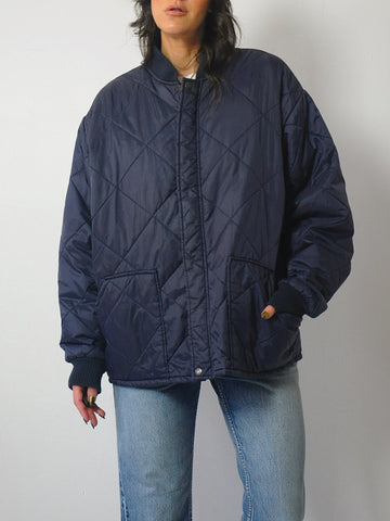 1980's Navy Quilted Puffer Jacket