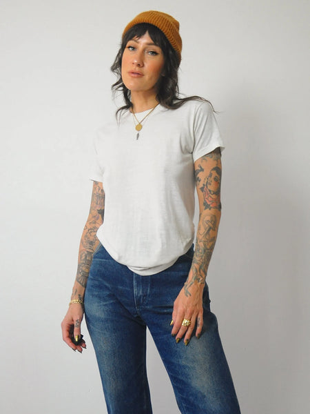 1980's White Paper Thin T-shirt