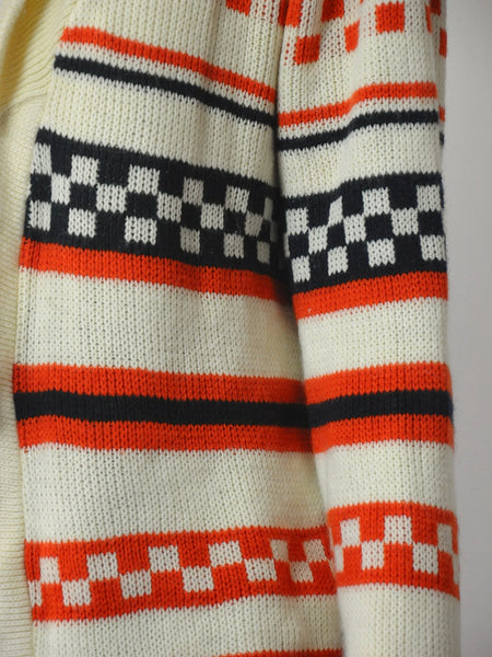 1980's Checkerboard Stripe Cardigan