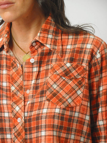 1970's Copper Petite Plaid Flannel