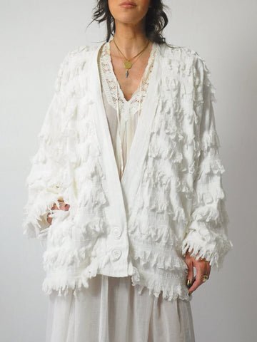 1980's Shaggy Cotton Cardigan Jacket