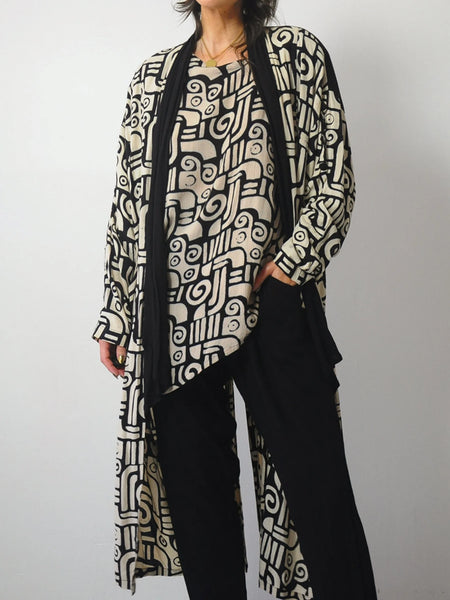 90's Draped 3 pc. Batik Pant Set