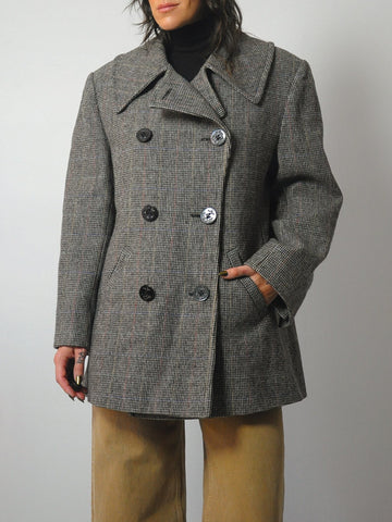 Jessa Tweed Wool Peacoat
