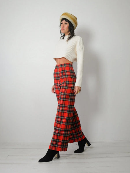 1970's Wool Tartan Plaid Pants