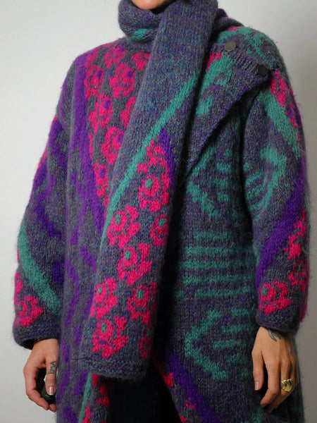1980's Wool Cocoon Sweater Coat
