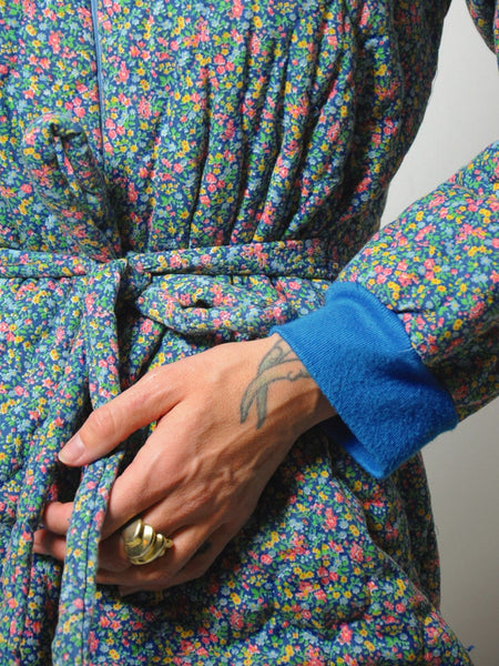 1980's Quilted Liberty Floral Jumpsuit