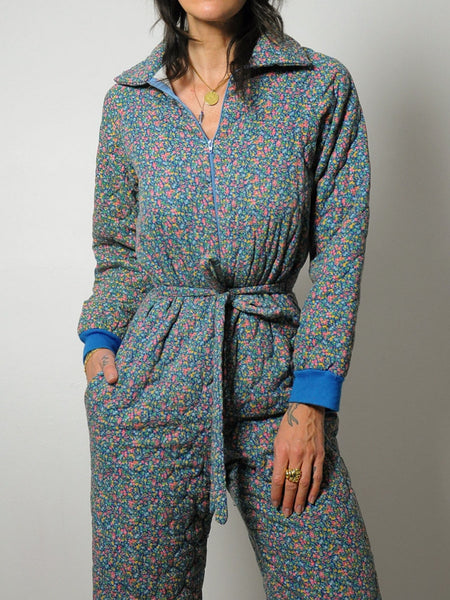 1980's Quilted Liberty Floral Jumpsuit