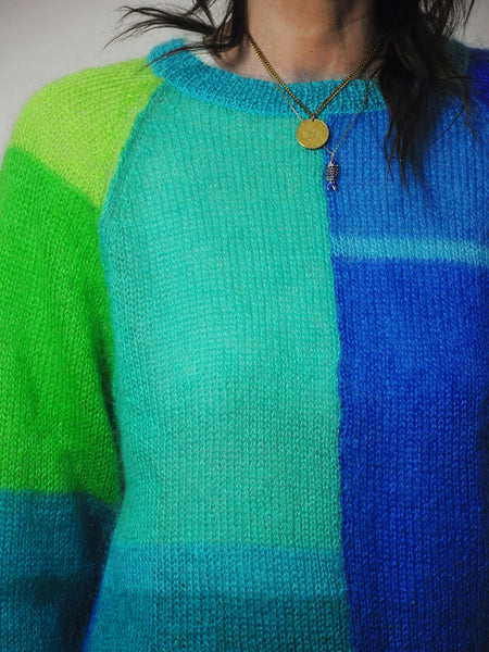 1980's Colorblock Mohair Sweater