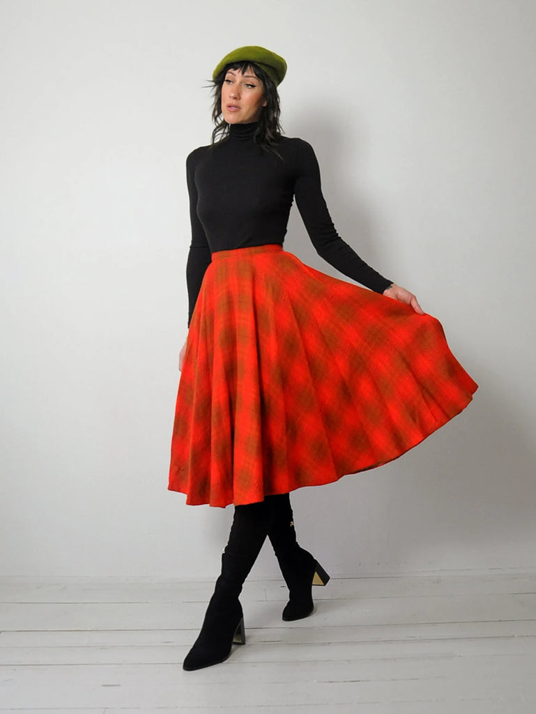 Plaid skirt 1950s hot sale